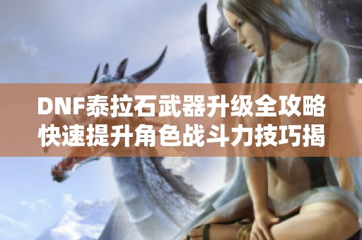DNF泰拉石武器升级全攻略快速提升角色战斗力技巧揭秘