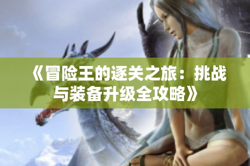 《冒险王的逐关之旅：挑战与装备升级全攻略》