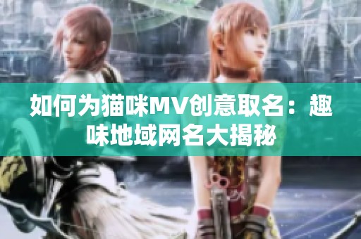 如何为猫咪MV创意取名：趣味地域网名大揭秘