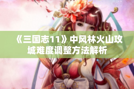 《三国志11》中风林火山攻城难度调整方法解析