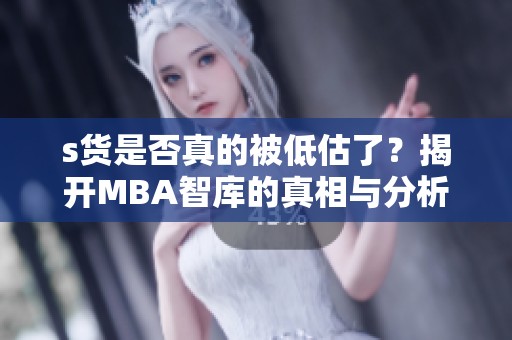 s货是否真的被低估了？揭开MBA智库的真相与分析