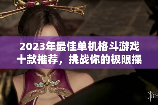 2023年最佳单机格斗游戏十款推荐，挑战你的极限操作