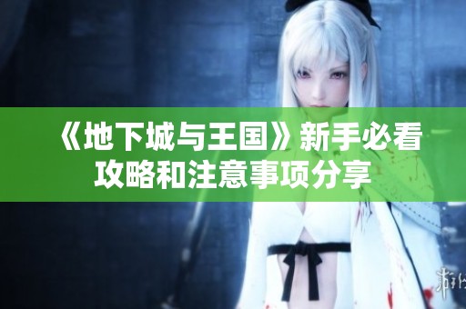 《地下城与王国》新手必看攻略和注意事项分享