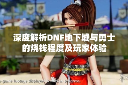 深度解析DNF地下城与勇士的烧钱程度及玩家体验