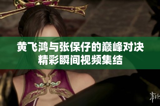 黄飞鸿与张保仔的巅峰对决精彩瞬间视频集结