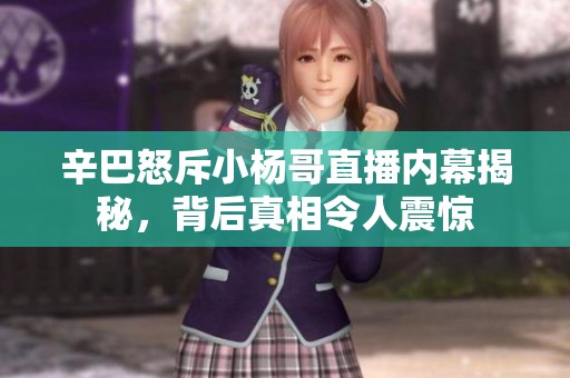 辛巴怒斥小杨哥直播内幕揭秘，背后真相令人震惊