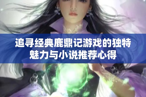 追寻经典鹿鼎记游戏的独特魅力与小说推荐心得