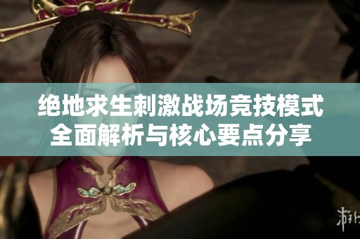 绝地求生刺激战场竞技模式全面解析与核心要点分享