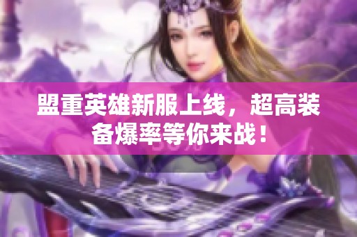 盟重英雄新服上线，超高装备爆率等你来战！