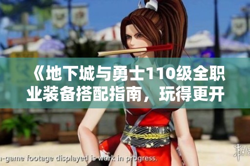 《地下城与勇士110级全职业装备搭配指南，玩得更开心》
