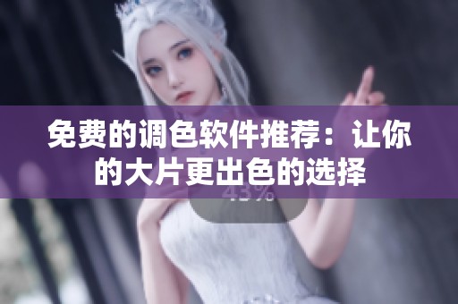 免费的调色软件推荐：让你的大片更出色的选择