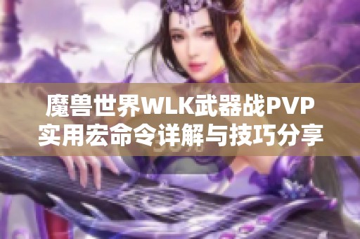 魔兽世界WLK武器战PVP实用宏命令详解与技巧分享