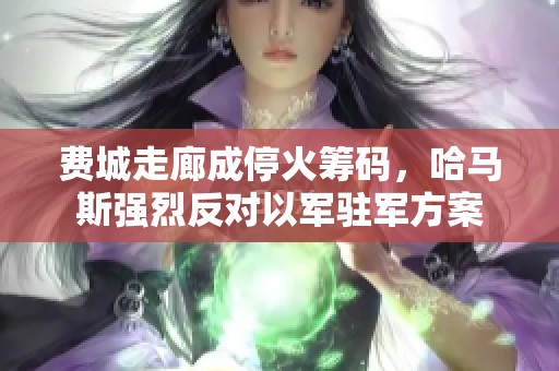 费城走廊成停火筹码，哈马斯强烈反对以军驻军方案
