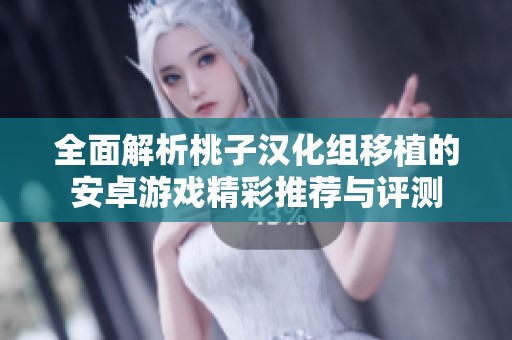 全面解析桃子汉化组移植的安卓游戏精彩推荐与评测