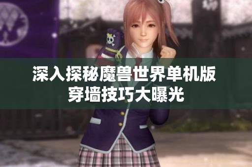 深入探秘魔兽世界单机版 穿墙技巧大曝光