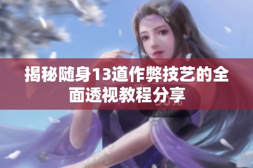 揭秘随身13道作弊技艺的全面透视教程分享