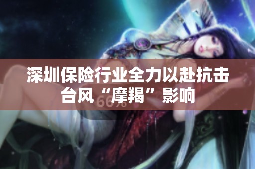 深圳保险行业全力以赴抗击台风“摩羯”影响
