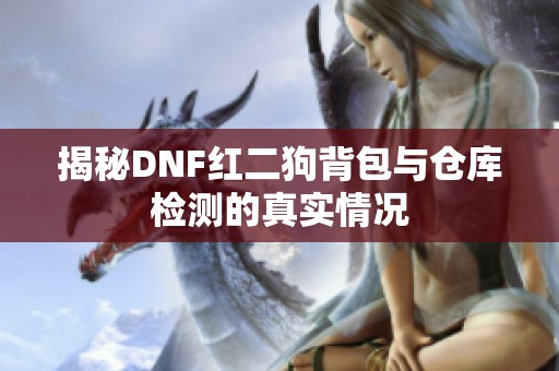 揭秘DNF红二狗背包与仓库检测的真实情况