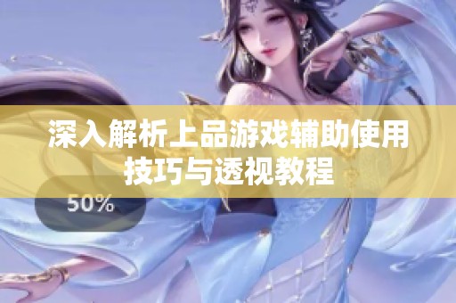 深入解析上品游戏辅助使用技巧与透视教程
