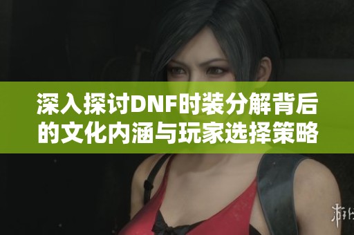 深入探讨DNF时装分解背后的文化内涵与玩家选择策略