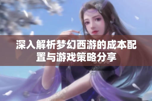 深入解析梦幻西游的成本配置与游戏策略分享