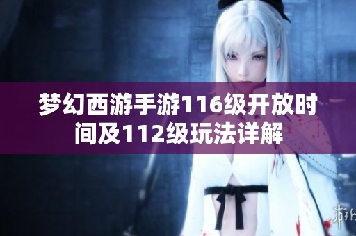 梦幻西游手游116级开放时间及112级玩法详解