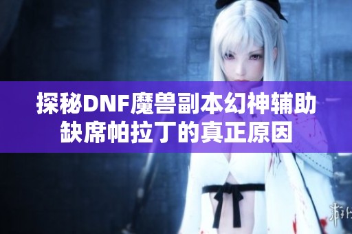 探秘DNF魔兽副本幻神辅助缺席帕拉丁的真正原因