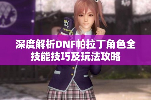 深度解析DNF帕拉丁角色全技能技巧及玩法攻略