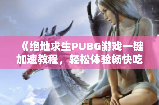 《绝地求生PUBG游戏一键加速教程，轻松体验畅快吃鸡》