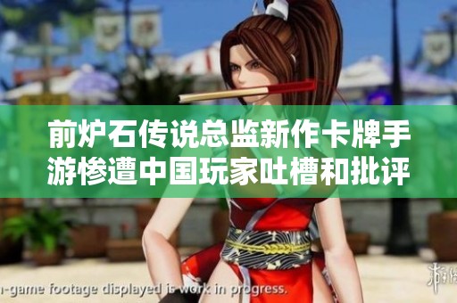 前炉石传说总监新作卡牌手游惨遭中国玩家吐槽和批评