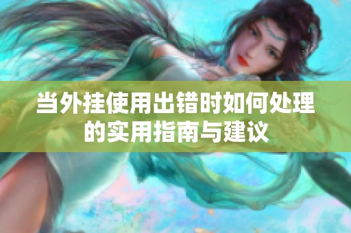 当外挂使用出错时如何处理的实用指南与建议