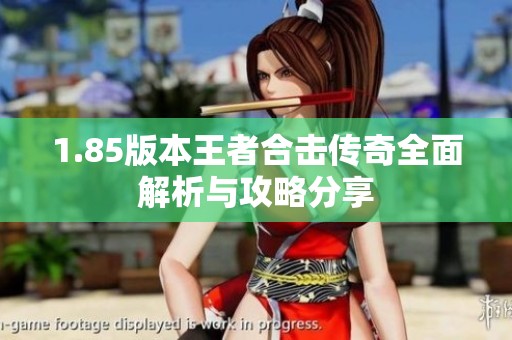 1.85版本王者合击传奇全面解析与攻略分享