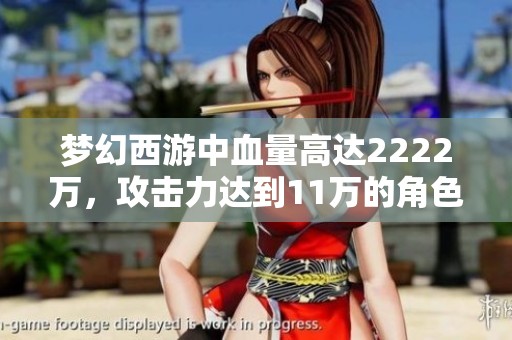梦幻西游中血量高达2222万，攻击力达到11万的角色解析