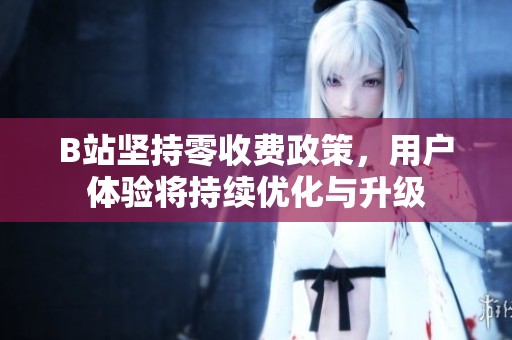 B站坚持零收费政策，用户体验将持续优化与升级