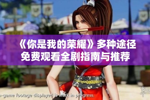 《你是我的荣耀》多种途径免费观看全剧指南与推荐