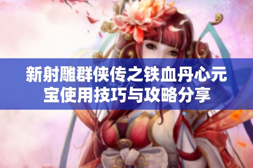新射雕群侠传之铁血丹心元宝使用技巧与攻略分享