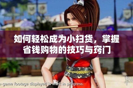 如何轻松成为小扫货，掌握省钱购物的技巧与窍门