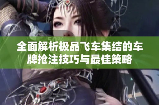 全面解析极品飞车集结的车牌抢注技巧与最佳策略