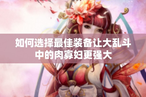 如何选择最佳装备让大乱斗中的肉寡妇更强大
