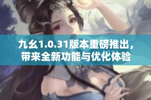 九幺1.0.31版本重磅推出，带来全新功能与优化体验