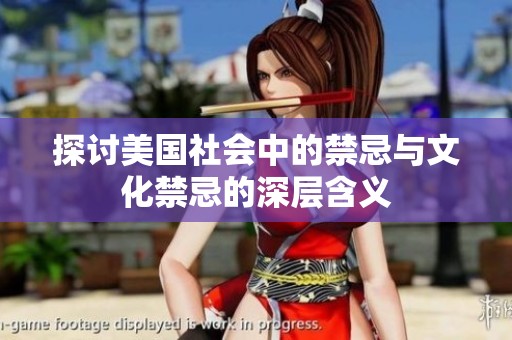 探讨美国社会中的禁忌与文化禁忌的深层含义