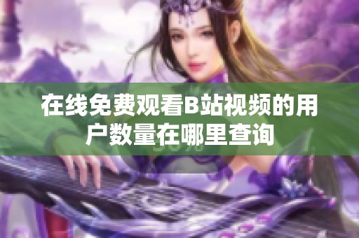在线免费观看B站视频的用户数量在哪里查询