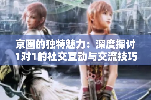 京圈的独特魅力：深度探讨1对1的社交互动与交流技巧