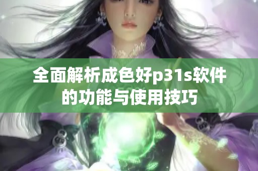 全面解析成色好p31s软件的功能与使用技巧