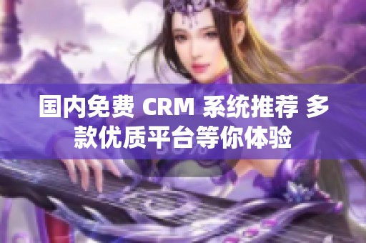 国内免费 CRM 系统推荐 多款优质平台等你体验