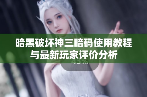 暗黑破坏神三暗码使用教程与最新玩家评价分析